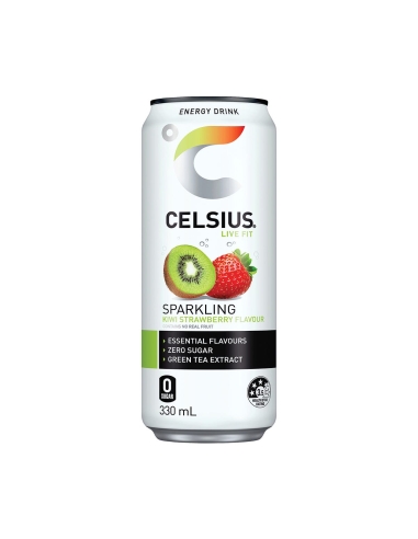 Celsius Mousserende aardbeien Kiwi 330 ml x 24