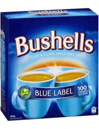 Bolso de té de Bushell Blue Label 100 Pack x 1