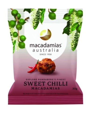 Macadamiën Australië Macadamijnoten Zoete chili 30 g x 8