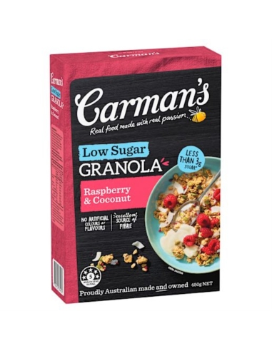 Carmans Low Sugar Raspberry & Coco Granola 450g x 1