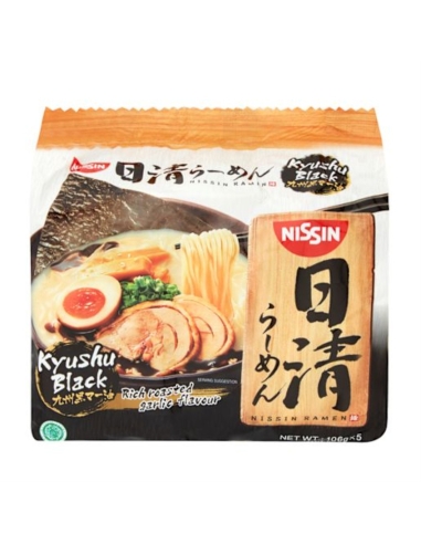 Nissin Kyushu Black 5er-Pack Nudeln, 530 g x 6