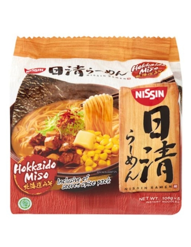 Nissin Fideos ramen Hokkaido Miso, paquete de 5, 530 g x 6