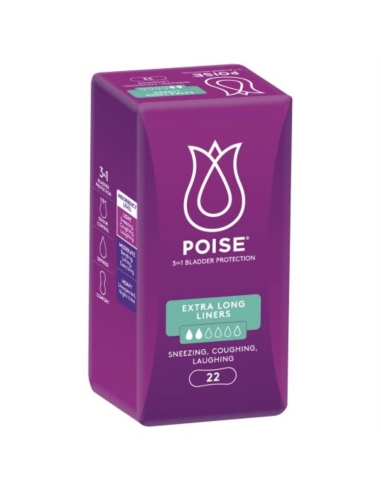 Poise Extra Linee lunghe 22 Pack x 6