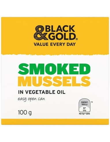 Black & Gold Gerookte Mosselen 100g x 24