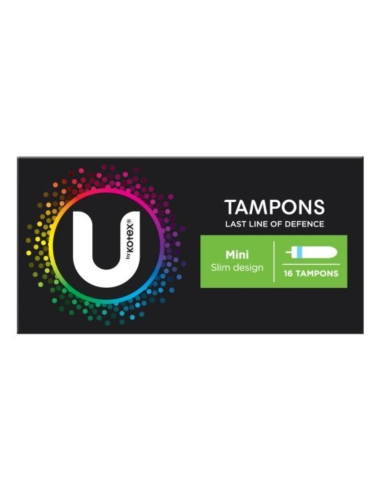 U By Kotex Mini tampones, paquete de 16 x 1