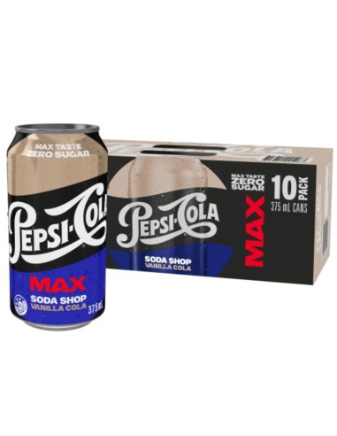 Pepsi Max Vanilla Soft Drink 375ml x 10