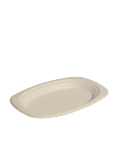 Cast Away Enviroboard Natural Small Oval Plate 6.5 pulgadas 125 Pack x 4