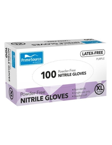 Primesource Gants en nitrile sans poudre violet E, lot de 100 x 1