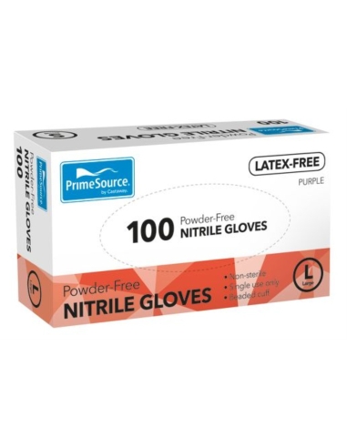 Primesource Powder Free Nitrile Gloves Purple Large Gloves x 1