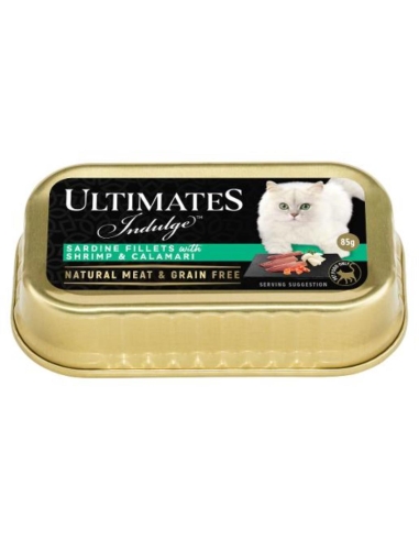 Ultimates Nourriture humide pour chat aux sardines, crevettes et calamars 85 g x 10