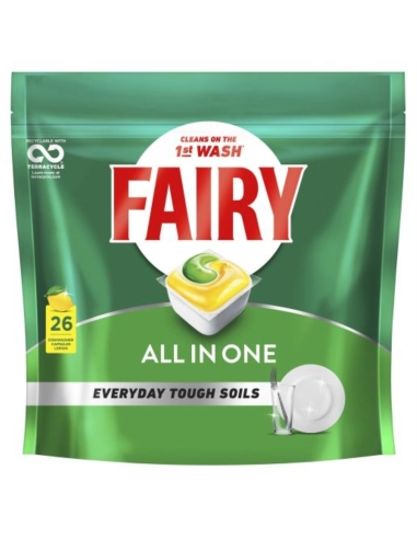 Fairy Lemon All In One Dishwashing Tablets 26 Pack x 5