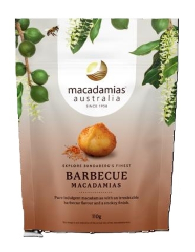 Macadamia's Australië Macadamia Noten Barbecue 110g x 8