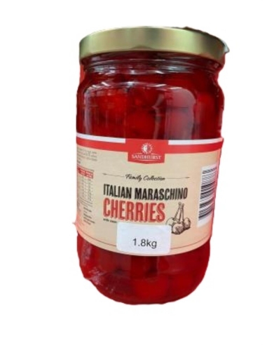 Sandhurst Cherries Maraschino Italian With Stem 1.8kg x 1