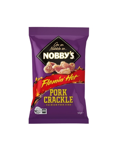 Nobby's Pork Crackle Flamin Hot 50g x 12