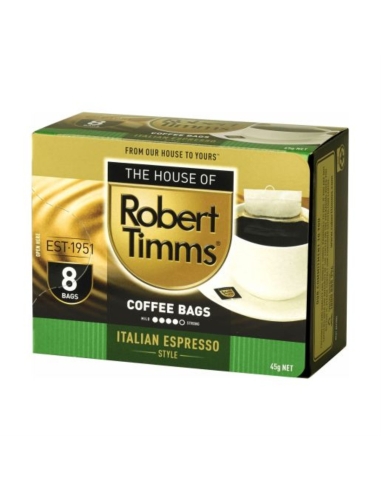 Robert Timms Italian Espresso Coffee Bags 8 Pack x 1