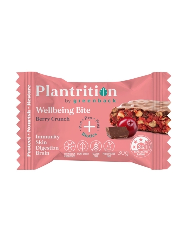 Plantrition Wellbeing Bite Berry Crunch Bar 30g x 12