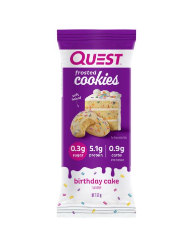 Quest Birthday Cake Frosted Cookies 50g x 8