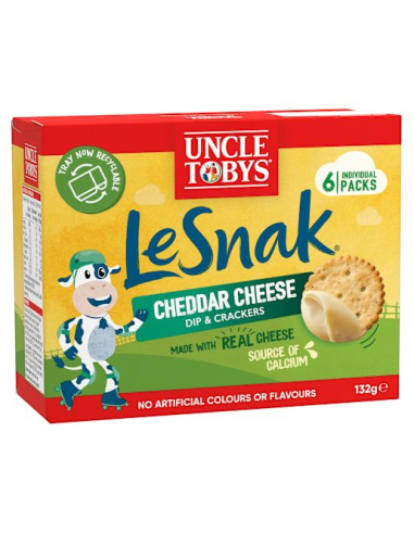 Uncle Toby Le Snak Cheddar Cheese Biscuits 132g x 12