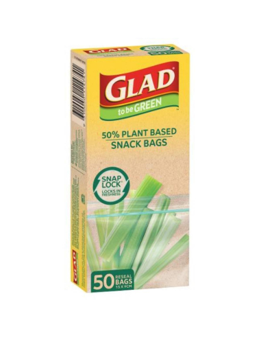 Glad Bio Based Snaplock Snack Bags 50 Pack x 10