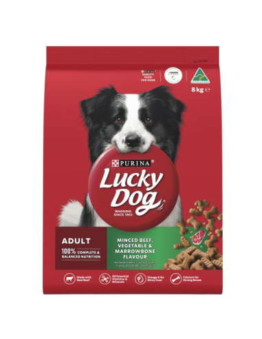 Purina Lucky Dog Adult Minced Beef Vegetables And Marrowbone 8kg x 1