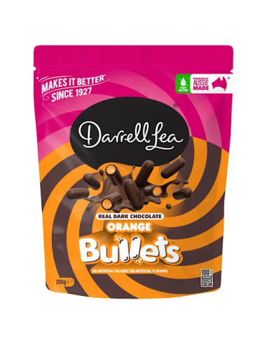 Darrell Lea Orange Dark Chocolate Bullets 200g x 12