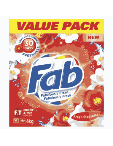 Fab Fresh Blossoms One Form Laundry Powder 4kg x 1