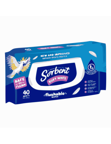 Sorbent Silky White Flushable 40 Pack x 1